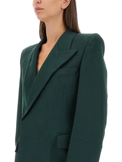 Victoria Beckham Jacket Featuring Pointed Shoulders And Flap Pockets In Green