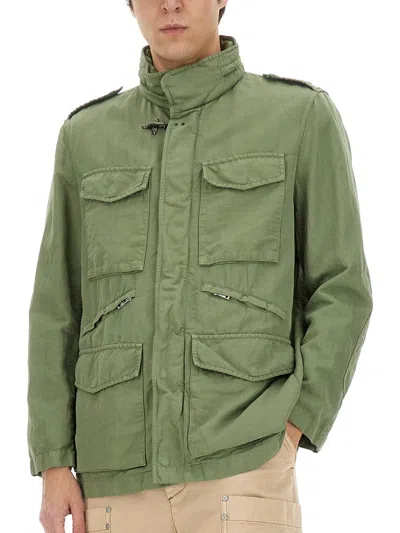 Fay Jacket With Pockets In Green