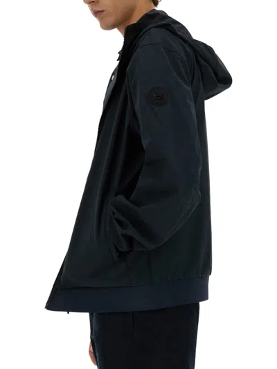 Woolrich Jacket With Zip In Blue