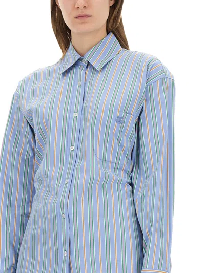 Etro Woman Shirt Light Blue Size 8 Cotton In Blue