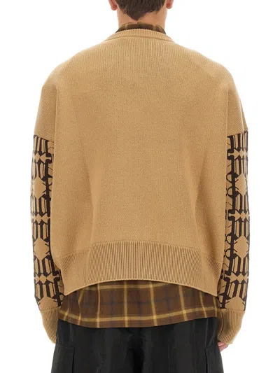 Palm Angels Jacquard Sweater In Brown