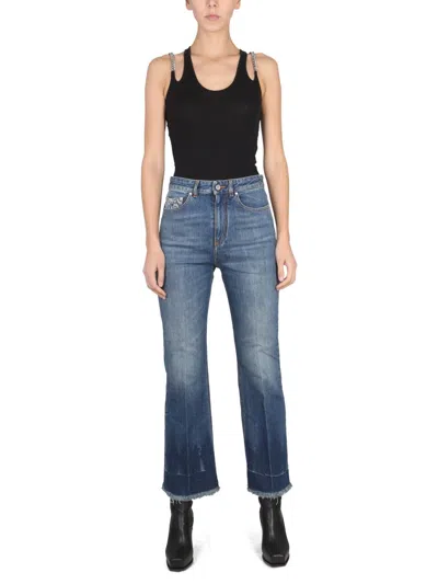 Stella Mccartney Cropped Flared Jeans In Denim In Blue