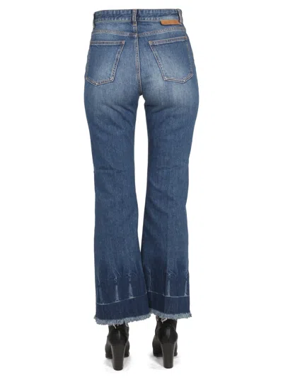 Stella Mccartney Cropped Flared Jeans In Denim In Blue