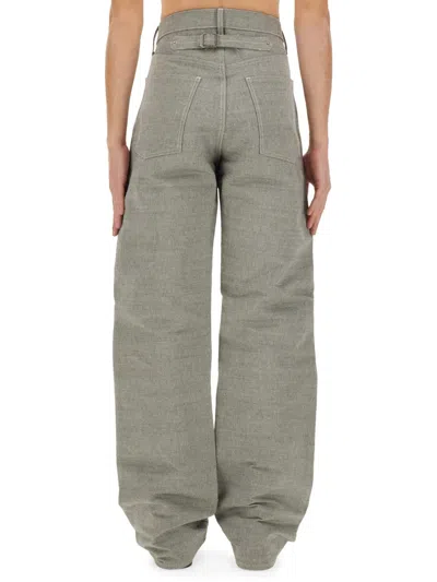 Maison Margiela Denim Jeans With Wide Leg And Pockets In Gray