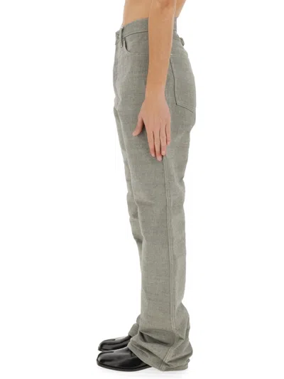 Maison Margiela Denim Jeans With Wide Leg And Pockets In Gray
