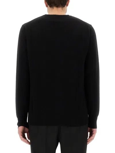 Vivienne Westwood 'alex' Black Crewneck Sweater With Orb Logo Detail On The Front In Black