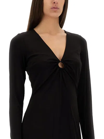 Michael Kors Jersey Dress With Drop Opening In Black