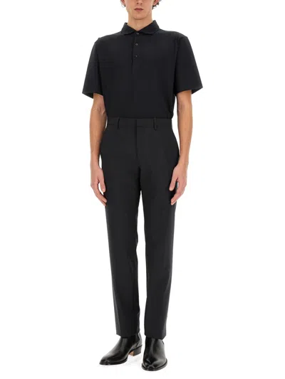 Lardini Logo-embroidered Cotton Polo Shirt In Black