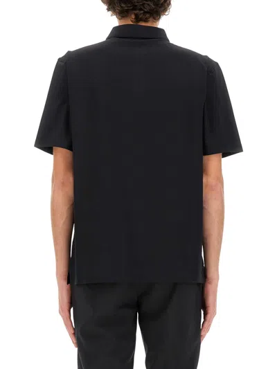 Lardini Logo-embroidered Cotton Polo Shirt In Black
