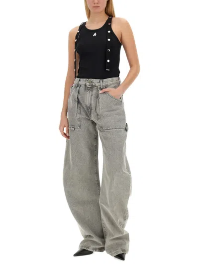 Attico Ribbed Knit Cotton Tank Top