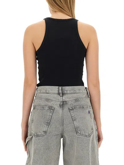 Attico Ribbed Knit Cotton Tank Top