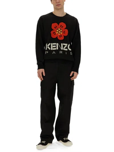 Kenzo Boke Flower Wool Sweater In Black