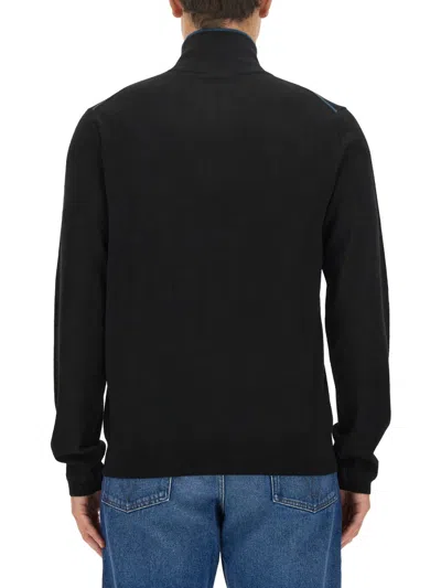Ps By Paul Smith Ps Paul Smith Mens Zip Neck Sweater In Black
