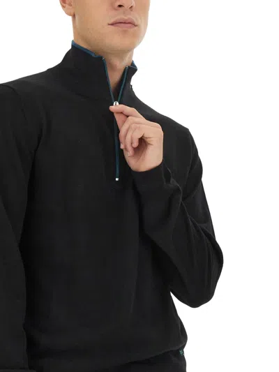 Ps By Paul Smith Ps Paul Smith Mens Zip Neck Sweater In Black