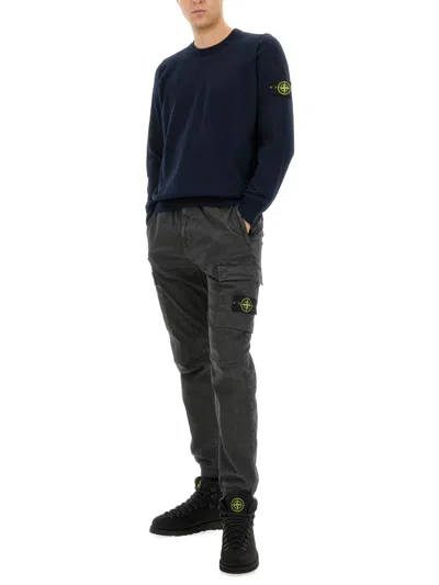 Stone Island Light Rws Pure Wool Sweater In Black
