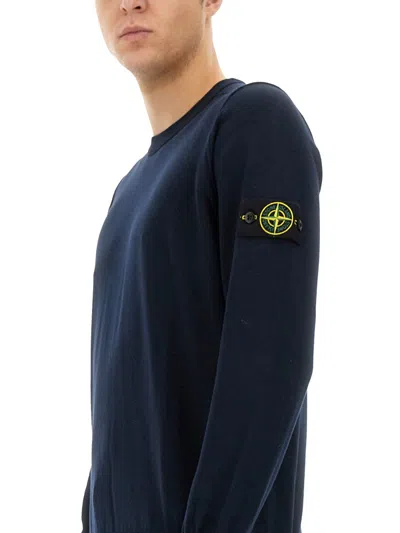 Stone Island Light Rws Pure Wool Sweater In Black
