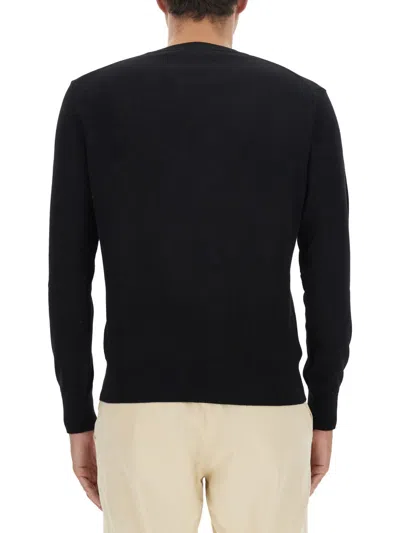Vivienne Westwood 'alex' Black Crewneck Sweater With Orb Logo Detail On The Front