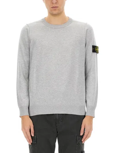 Stone Island Jersey With Logo In Gray