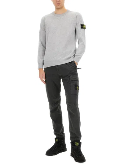 Stone Island Jersey With Logo In Gray