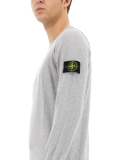 Stone Island Jersey With Logo In Gray