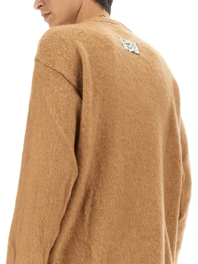 Family First Brushed-effect Mohair-blend Jumper In Brown