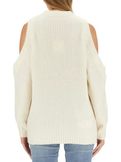 Ganni Chunky Knit Sweater In White