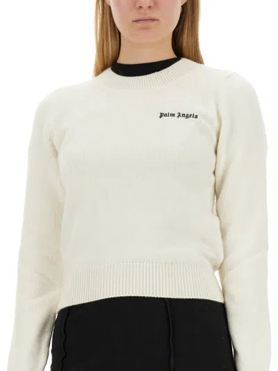 Palm Angels Women's Jersey With Logo In White