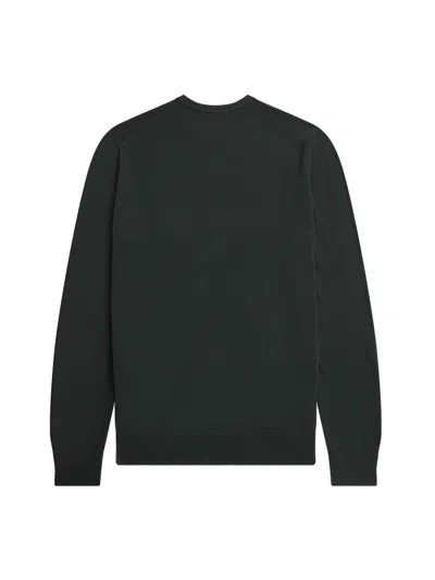 Fred Perry Logo-embroidered Crew-neck Jumper In Black
