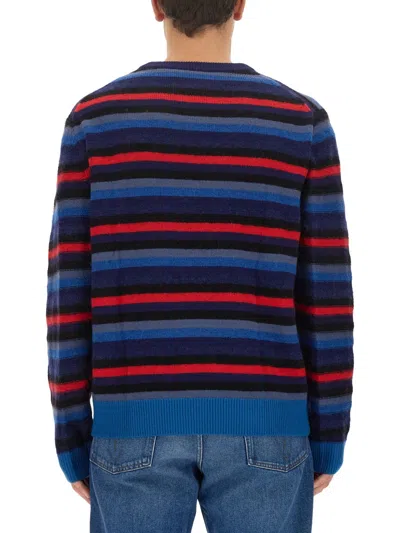 Ps By Paul Smith Ps Paul Smith Jersey With Stripe Pattern In Blue