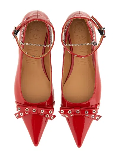 Ganni Jewel Ballerina In Red