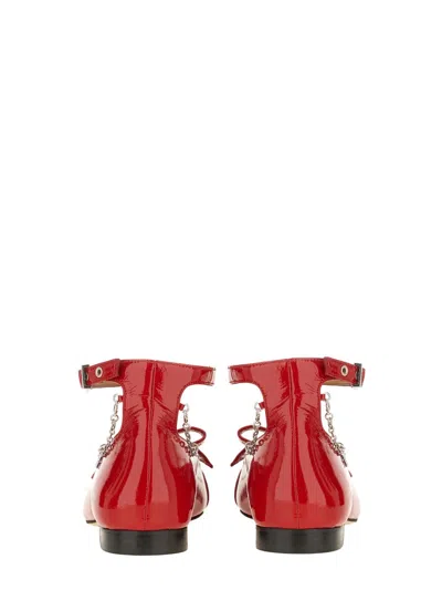Ganni Jewel Ballerina In Red