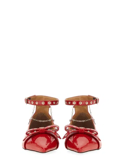 Ganni Jewel Ballerina In Red