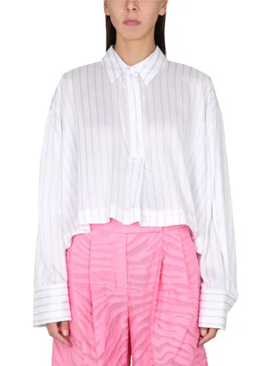 Attico ''jill'' Black And White Shirt In White