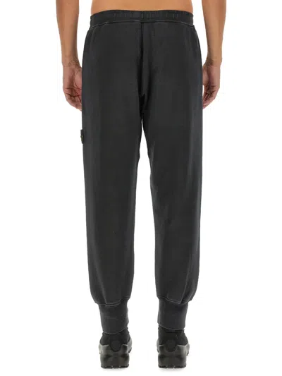 Stone Island Elastic Waistband Regular Fit Ribbed Cuffs Side Pockets In Gray