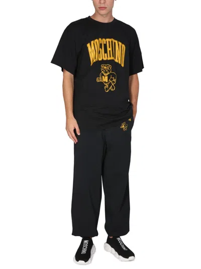 Moschino Trousers Jogging Elastic Waistband Pockets In Black