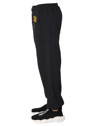 Moschino Trousers Jogging Elastic Waistband Pockets In Black