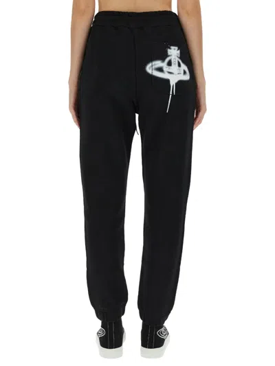 Vivienne Westwood Spray Print Orb Jogging Pants In Black