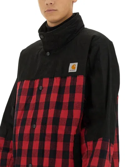 Junya Watanabe Checkered Cotton Jacket In Black