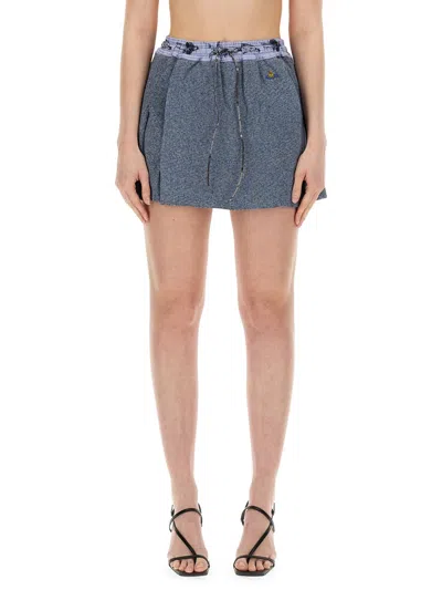 Vivienne Westwood Kilt Bea Orb-embroidered Mini Skirt In Blue