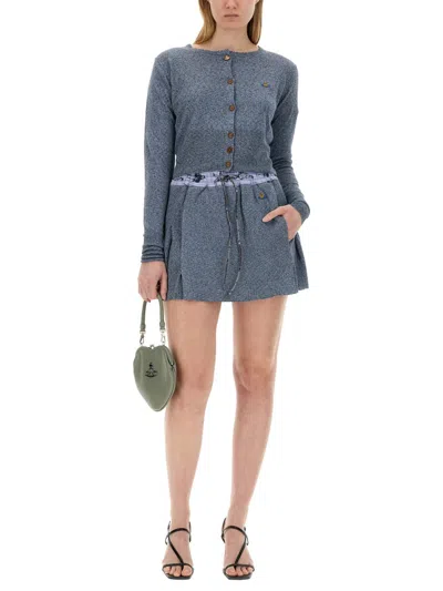 Vivienne Westwood Kilt Bea Orb-embroidered Mini Skirt In Blue