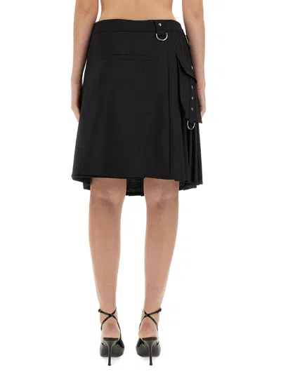 Givenchy Jupe Kilt En Laine Et Mohair In Black