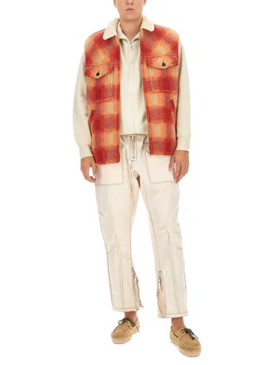 Isabel Marant Kiraneo Logo-embroidered Plaid-check Gilet In Multi