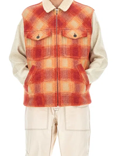 Isabel Marant Kiraneo Logo-embroidered Plaid-check Gilet In Multi