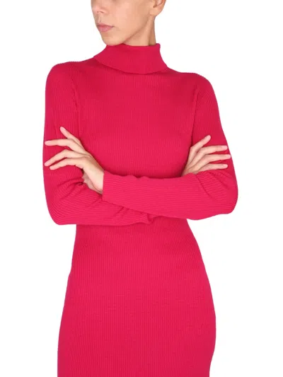 Dsquared2 Woman Short Dress Fuchsia Size L Virgin Wool In Pink