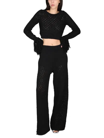 Rotate Birger Christensen Rotate Birgerchristensen Knit Pants In Black
