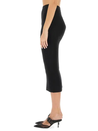 Alexander Mcqueen Pencil Midi Skirt In Black