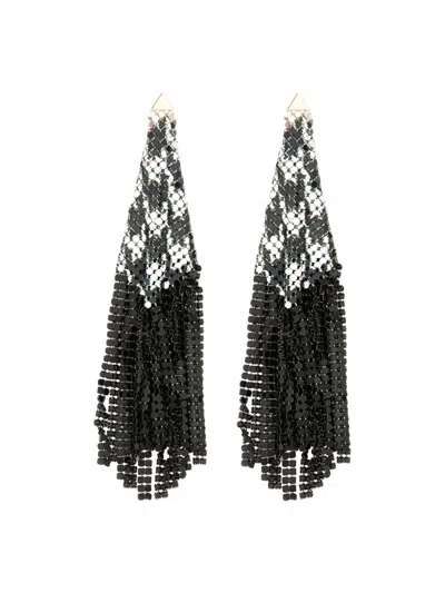 Rabanne Beaded Geometric Dangle Earrings