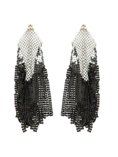 Rabanne Beaded Geometric Dangle Earrings