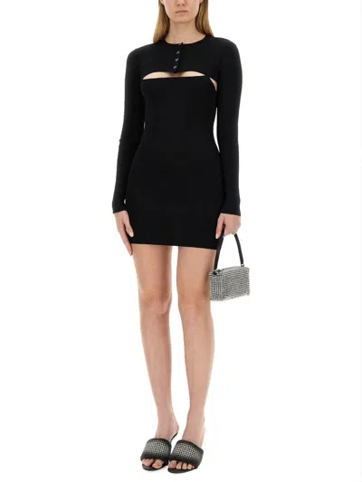 Alexander Wang Knitted Mini Dress In Black