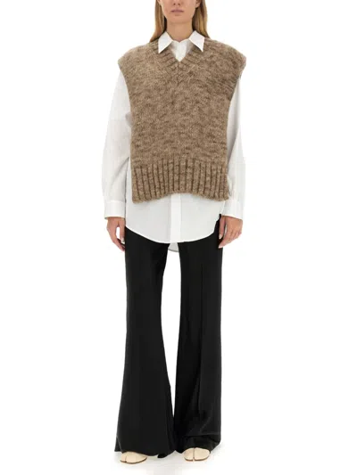 Maison Margiela Botanical Dye Knit Vest In Gray